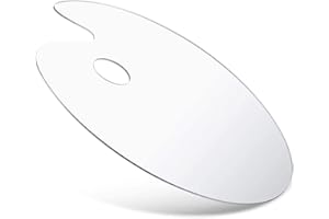 Ainkou Clear Acrylic Paint Palette Art Transparent Paint Pallet Oval Shaped Artists Oil Paint Palette for Watercolor Acrylic and Oil DIY Craft Professional Art Painting (11.8 x 7.9")