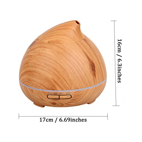 Dricar 300ML Ultraschall Aroma Diffuser Befeuchter Tragbare LED Luftbefeuchter Holzmaserung - 5