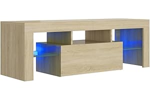 vidaXL Mobile Porta TV con Luci LED Rovere Sonoma 120x35x40 cm