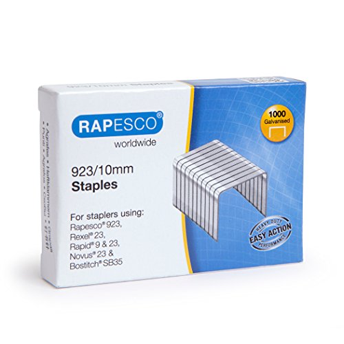 Rapesco Grapas - Caja de 1000 grapas 923 10 mm  tipo 23   para grapadoras de gruesos