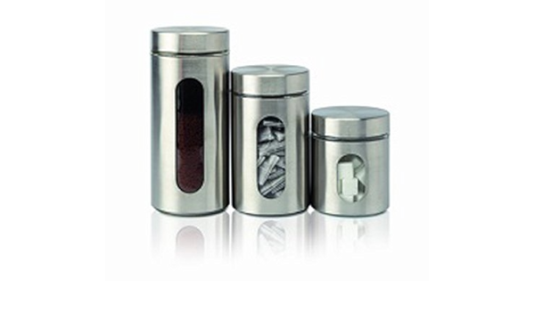 brushed steel tea coffee sugar