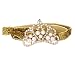 Baby Girl Headband Photography Headwear Faux Pearl Rhinestone Crown Pattern (Gold)