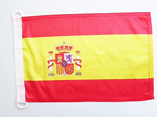 AZ FLAG Bandera Nautica de ESPAÑA 45x30cm - Pabellón de conveniencia ESPAÑOLA 30 x 45 cm Anillos
