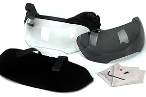 AQZXDC Conjunto de Cascos Fast, con Máscara de Malla Acero y Visera Bicolor Ajustable, Funda de Nylon para El Casco, para Airsoft Paintball Hunting BBS