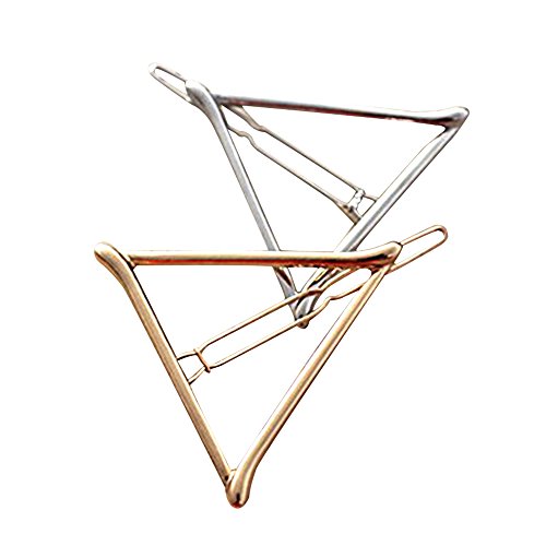 Contever® Elegant Dreieck Haarclips Haarschmuck hair accessories Pack 2 (Golden + Silber)