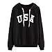 Produktbild Sweatshirt Damen Kapuzenpullover Frauen Hoodie Winter Brief Flagge Gedruckt Sweatshirt Langarmshirt Pullover Tops Bluse,ABsoar