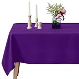 VEEYOO Nappe Rectangulaire 100% Polyester Nappe Oblongue pour la Douche Nuptiale - Housse De Table Ovale pour Le Mariage Fête Restaurant Buffet (Violet, 152x259 cm)