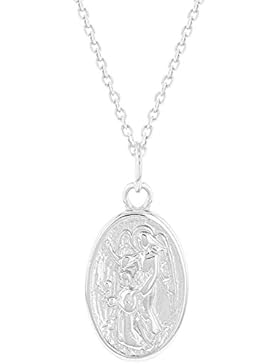 In Season Jewelry Säugling - Halskette Kleine Oval Schutzengel Medaille 925 Sterling Silber 40cm