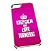 Produktbild Weiß Schutzhülle für iPhone 5/5S 1631 Pink Keep Calm und Love Kurkuma