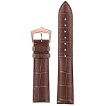 20mm High-End-braunes Leder Uhrarmband erste Schicht Rind rechteckige Skalen Rotgold pin Spange ausgeklügeltes craft