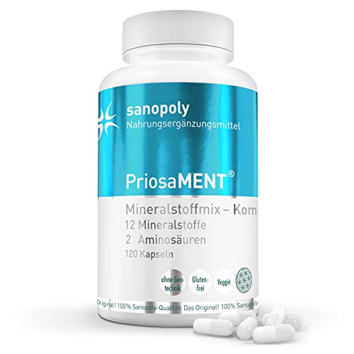 SANOPOLY PriosaMENT reguliert Blutdruck & Blutzuckerspiegel I Mit den wichtigsten Mineralstoffen I Aufbau & Erhalt des menschlichen Organismus, der Knochen & des Energiestoffwechsels I I 120 Kapseln