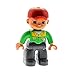 Produktbild Bausteine gebraucht 1 x Lego Duplo Figur Mann Vater Hose neu-dunkel grau Hemd grün Einstecktuch Basecap rot LKW Fahrer Mechaniker (lächeln Mund zu) 47394pb059