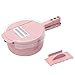 Produktbild Tianfudedian Verstellbarer Mandoline Slicer 9 in 1 Gemüseschneider mit 4 austauschbaren Edelstahlklingen mit Eigelb-Separator und Handschutz für jedes Gemüse (pink)