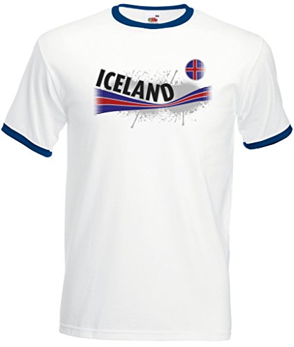 Island EM 2016 Vintage Retro Trikot Fanshirt|weiss-L