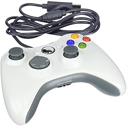 JAMSWALL Controlador de Gamepad para Xbox 360, Mando para PC Windows XP/7/8/10 (Blanco)