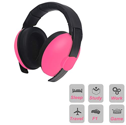 Preisvergleich Produktbild Kinder Baby Ohrenschützer Gehörschutz Ohrenschützer, Verstellbares Stirnband Gehörschutz Für Kinder und Erwachsene, Zum Schlafen Flugzeugkonzerte Theaterfeuerwerk (Rosenrot)