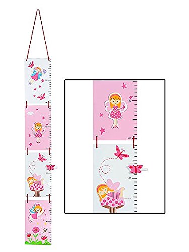 Pink Children's Fairy Height Chart Growth Measure for Girls Nursery or Bedroom