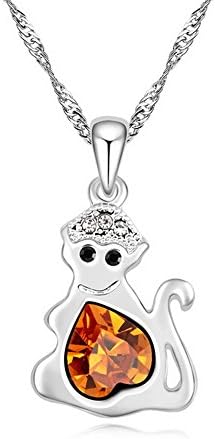 Alvdis Monkey Style Swarovski Crystal Pendant Necklace, 16", Copper