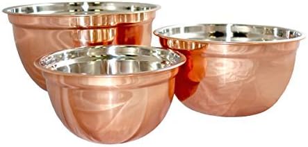 Set of 3 Copper-Plated Stainless Steel Mixing Bowls (1 1/2 Qt, 3 Qt, 5Qt.)
