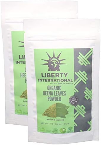 Liberty International 100% Organic Natural Henna Leaves Powder (Lawsonia Inermis) for Silky Smooth Hair Herbal (228g) (2 x 114 gm Each) (Combo Pack of 2 piece) NT189