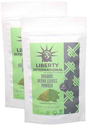 Liberty International 100% Organic Natural Henna Leaves Powder (Lawsonia Inermis) for Silky Smooth Hair Herbal (228g) (2 x 114 gm Each) (Combo Pack of 2 piece) NT189