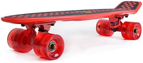Actitop MS301-2 22 Inch Complete Skateboard Plastic Cruiser Banana Skate Board With LED Light Wheels