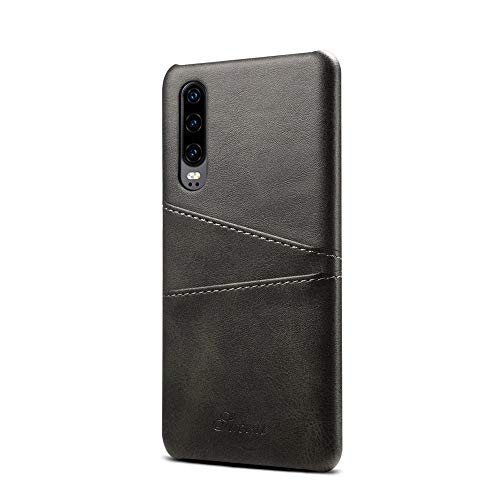 Preisvergleich Produktbild SOOCX Huawei P30pro Hülle Leder Huawei P30 Einfache Schutzhülle P30pro Rückseite Business-Lederhülle Modedesign Anti-Scratch-Shockproof-Telefonabdeckung mit Kartensteckplätzen Book Style Cases