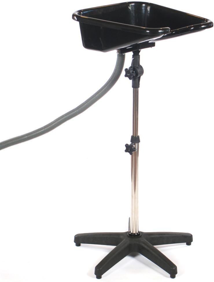 CrisNails® Lavacabezas Portátil Regulable y Basculante (Pequeño Negro)