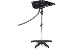 GENÉRICO CrisNails® Lavacabezas Portátil Regulable y Basculante (Pequeño Negro)