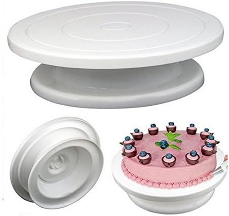 RENZE 10 Inch Cake Decorating Turntable Rotating Food Grade Plastic Cake Decorating Stand