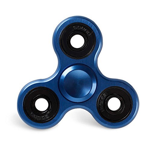 Morningsilkwig Plastic EDC Fidgets Hand Spinner For Autism and ADHD Children Adults Focus Keep Hands Busy High Quality Tri-Spinner Fidget Toy (Dark Blue)