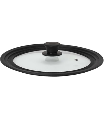 Coperchio In Vetro Temperato Universale — Con Sfiato Vapore, Manopola Antiscottatura, Per Pentole Da 14 A 40 Cm