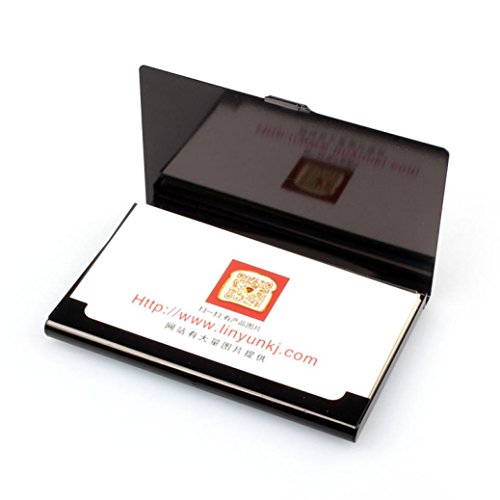 Malloom® Creativo caja de aluminio del metal Tarjeta de visita de crédito Monedero Tarjeteros (negro)