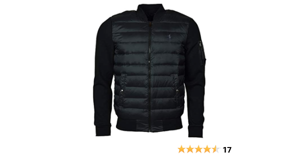 polo ralph lauren black hybrid down hooded jacket