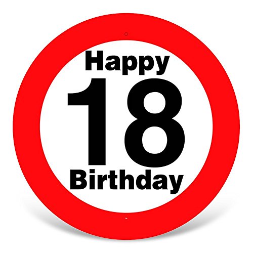 HC-Handel 923757 Riesen-Schild "18" mit Saugnapf Geburtstag Kunststoff 50 cm