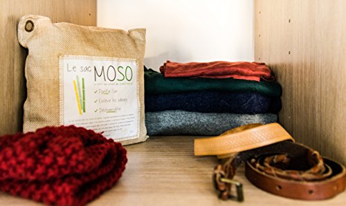 Le Sac MOSO (Die Moso Tasche) Version 500GR – Natürliche Luftreiniger , Deodorant, Feuchtigkeitsabsorber , geruchlos – gefertigt aus 100% Bambuskohle – 500 Gr Grau - 5