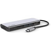 Belkin 7'si 1 Arada &Ccedil;ok Bağlantı Noktalı USB C Hub (4K HDMI, USB-C, 2 x USB A, 3,5 mm Ses, SD 3.0 Yuvası i&ccedil;in micro-SD 3.0 il