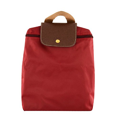 Designer Nylon Waterproof Backpack Rucksack Satchel Shoulder Students School Bag (Burgundy)