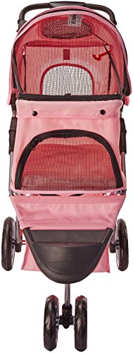 OxGord-Pet-Stroller-Cat-Dog-Easy-Walk-Folding-Travel-Carrier-Carriage-2017-Newly-Designed-3-Wheeler-Elite-Jogger-Rose-Wine