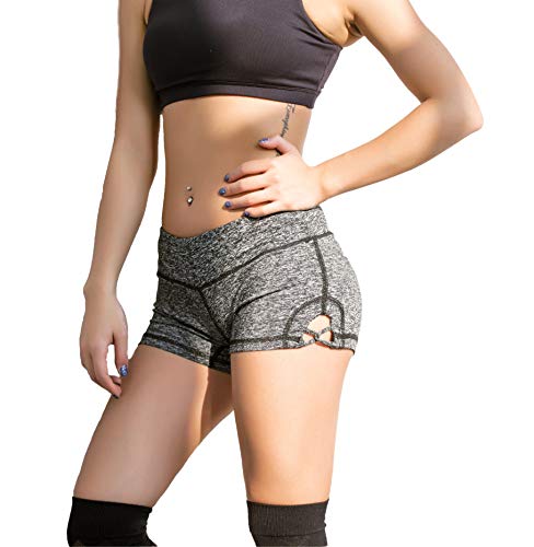 Womens Stretch Solid Athletic Shorts Cross Side Tie Dance Yoga Shorts