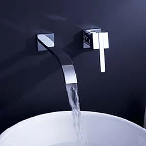 Auralum® Elegant Wandhalterung Wasserhahn Verchromt Armatur Wand