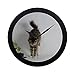 Produktbild EIJODNL Moderne einfache die rote Rose brach den Topf Katze Wanduhr Indoor Sweep Bewegung Wand Clcok für Büro, Bad, Wohnzimmer dekorative 9,65 Zoll