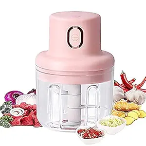 ONE-S Electric Garlic Ginger Meat Chopper Fruit Vegetable Cutter Food Supplement Machine Blender Also Used Chopper for Kitchen-250 ML(1Pcs) (USB Garlic Machine)
