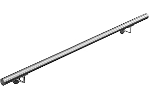 LAGENTO Main courante 304 acier inoxydable rampe escalier barre appui V2Aox 50-200 cm, Length:160 cm