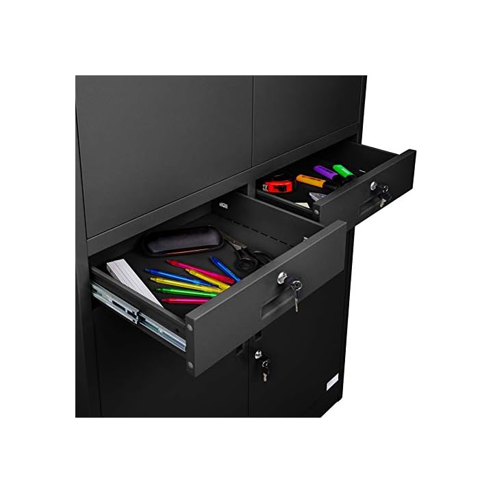 TecTake 402939 - Abschließbarer Aktenschrank mit 2 Schubfächern, 2