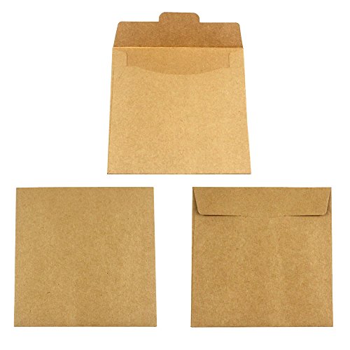 JPSOR 50 Stück 5” Kraftpapier CD Papierhüllen Umschlag DVD Umschlag - 4