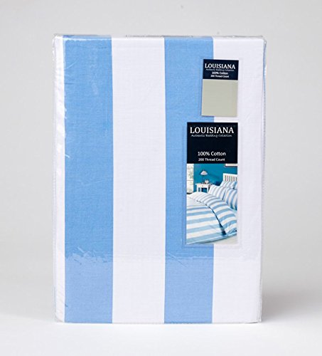 Louisiana Bettwäsche Bettbezug Blau & weiß 100% Baumwolle 200 Fadenzahl Kissenbezug Bettdecke 200×200 cm + 2 x Kopfkissenbezug - 3