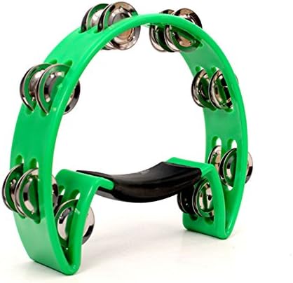 Half Moon Tambourine Metal Jingles Hand Held Musical Instrument Orff Music