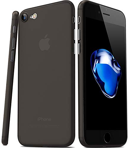TOZO para iPhone 7 iPhone 8 Funda  0 35mm  Ultrafino   Ajuste perfecto   World s m  s delgado Hard Protect Funda Back Cubrir Bumper   Semi-transparent   Ligero 4 7 inch  Matte Moca negro 