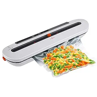 TRENDIKRAFT Vacuum Sealer Machine Automatic Dry & Wet Air Sealing System with 10 Bags for Food Preservation (80W)